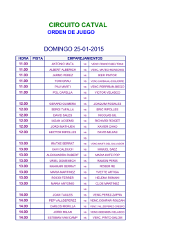 orden de juego domingo 18 enero