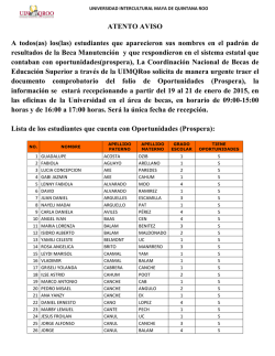 ATENTO AVISO A todos(as) - Universidad Intercultural Maya de