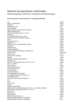Relaci&oacute;n de expositores confirmados