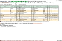 Hong Kong Sailing Schedules