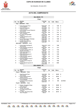 COPA DE EUSKADI DE CLUBES ACTA DEL CAMPEONATO