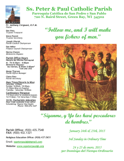 Jan 24-25, 2015 - Ss. Peter and Paul Parish