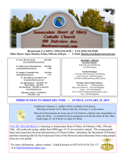 third sunday in ordinary time &mdash; sunday, january 25, 2015