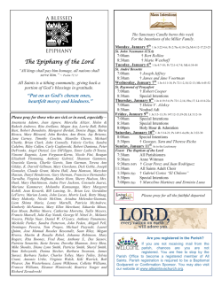 The Epiphany of the Lord The Epiphany of the Lord