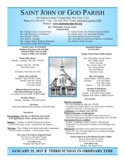 Weekly Bulletin - St. John of God Parish