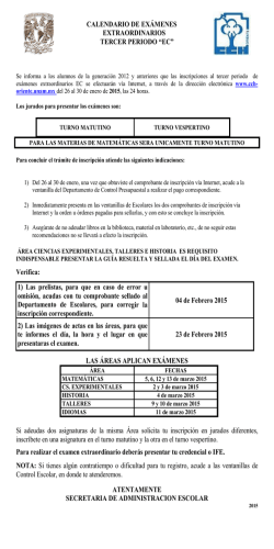 Calendario de actividades 2015-1 - CCH Oriente