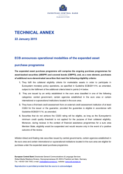 ECB announces operational modalities of the expanded asset