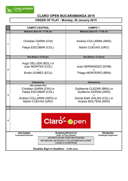 CLARO OPEN BUCARAMANGA 2015