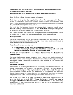 Statement for the Post-2015 - United Cities and Local Governments