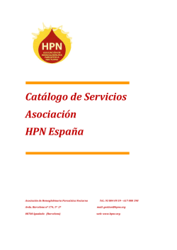 Cat&aacute;logo de Servicios Asociaci&oacute;n HPN Espa&ntilde;a