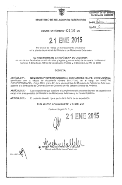 2&middot; 1 E~~ ~.] ~ft15 - Presidencia de la Rep&uacute;blica de Colombia