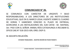 COMUNICADO N&deg; 26.