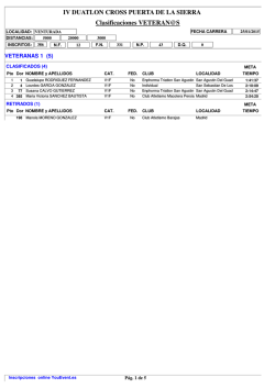 Clasificaciones VETERAN@S