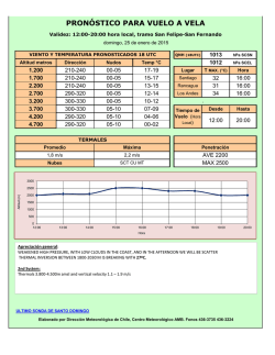 pron&oacute;stico para vuelo a vela - Direcci&oacute;n Meteorol&oacute;gica de Chile