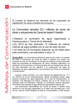 150122 CG CANAL - Canal de Isabel II Gesti&oacute;n