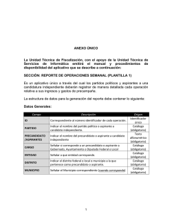 ANEXO &Uacute;NICO La Unidad T&eacute;cnica de Fiscalizaci&oacute;n, con el apoyo
