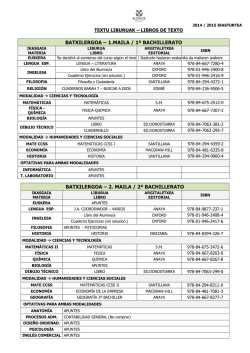 BATXILERGOA &ndash; 1.MAILA / 1&ordm; BACHILLERATO