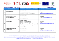 OFERTAS DE EMPLEO 19.01.2015 - C&aacute;ritas Diocesana de Canarias