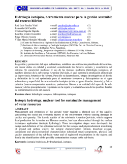 Hidrolog&iacute;a isot&oacute;pica, herramienta nuclear para la gesti&oacute;n