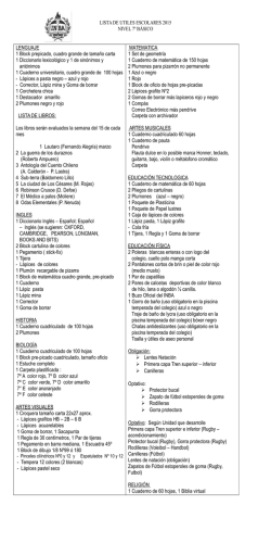 LISTA DE UTILES ESCOLARES 2015