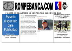 folleto de pron&oacute;stico de nba nhl mlb 20 de enero 2015