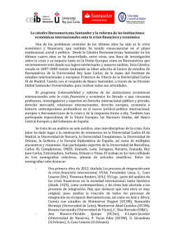 La c&aacute;tedra Iberoamericana Santander y la reforma de las