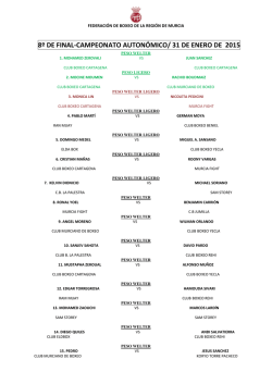 8&ordm; DE FINAL-CAMPEONATO AUTON&Oacute;MICO/ 31 DE ENERO DE 2015