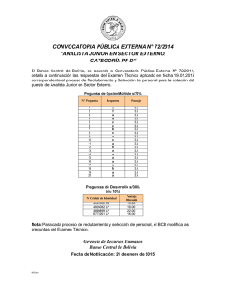 plantilla de respuestas - Banco Central de Bolivia