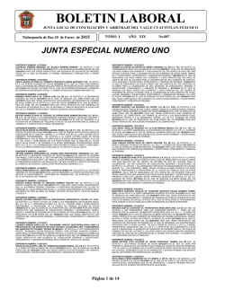 boletin laboral - Junta Local de Conciliaci&oacute;n y Arbitraje del Valle