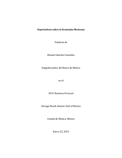 Expectativas sobre la Econom&iacute;a Mexicana