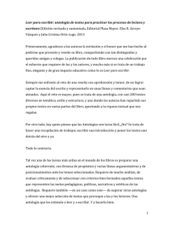 1 Leer para escribir: antolog&iacute;a de textos para practicar los