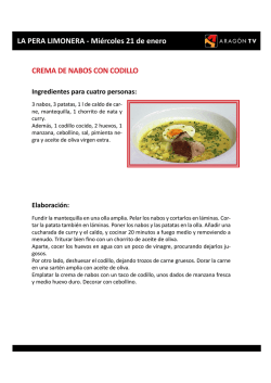 LA PERA LIMONERA - Mi&eacute;rcoles 21 de enero CREMA DE NABOS