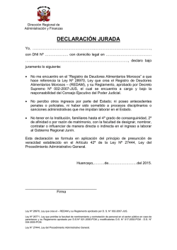 Declaracion Jurada - Gobierno Regional de Jun&iacute;n