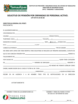 Solicitud de Pensi&oacute;n por Orfandad Personal Activo
