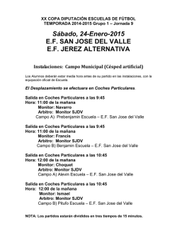 Partidos (Semana 24 Enero 2015) - Jerez Club de F&uacute;tbol Alternativa