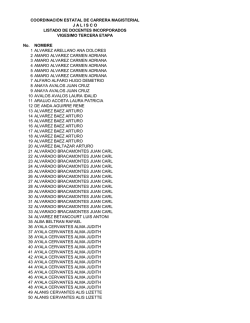 No. NOMBRE 1 ALVAREZ ARELLANO ANA DOLORES 2 AMARO