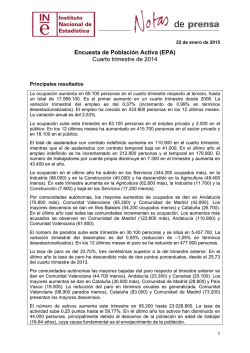 Encuesta de Poblaci&oacute;n Activa (EPA) - Instituto Nacional de Estad&iacute;stica