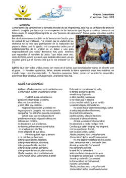 Cadena de oraci&oacute;n CONFER GALICIA 4&ordf; semana Enero 2015