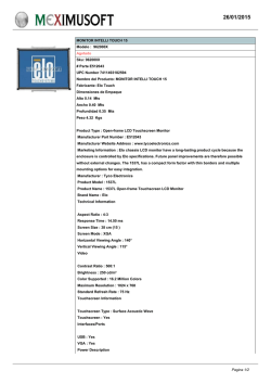 MONITOR INTELLI TOUCH 15 Modelo : 962000X