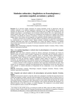 S&iacute;mbolos culturales y ling&uuml;&iacute;sticos en fraseologismos y paremias