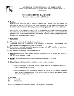 BANDASAL financiamiento - Universidad Centroamericana "Jos&eacute;