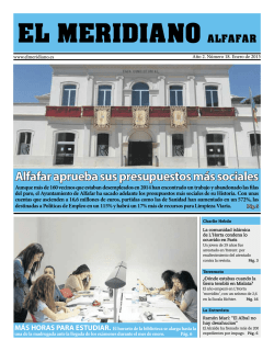 Alfafar aprueba sus presupuestos m&aacute;s sociales