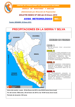 PRECIPITACIONES EN LA SIERRA Y SELVA