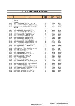 LISTADO PRECIOS ENERO 2015
