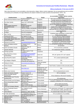 Lista de convenios - Familias Numerosas de Albacete