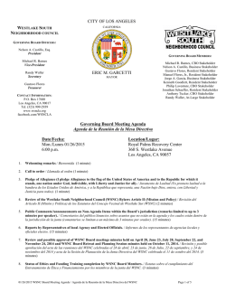 01-26-15 WSNC Board Mtg Agenda
