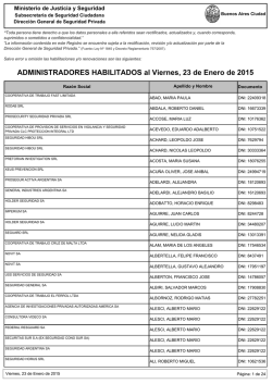 Listado de Administradores - Ciudad Aut&oacute;noma de Buenos Aires