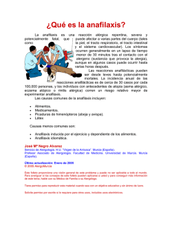 &iquest;Qu&eacute; es la anafilaxis?