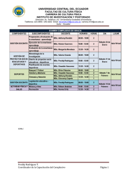 horario - Universidad Central del Ecuador