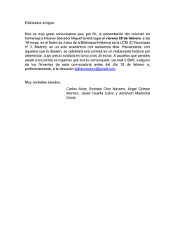 Estimados amigos: Nos es muy grato comunicaros que, por fin, la